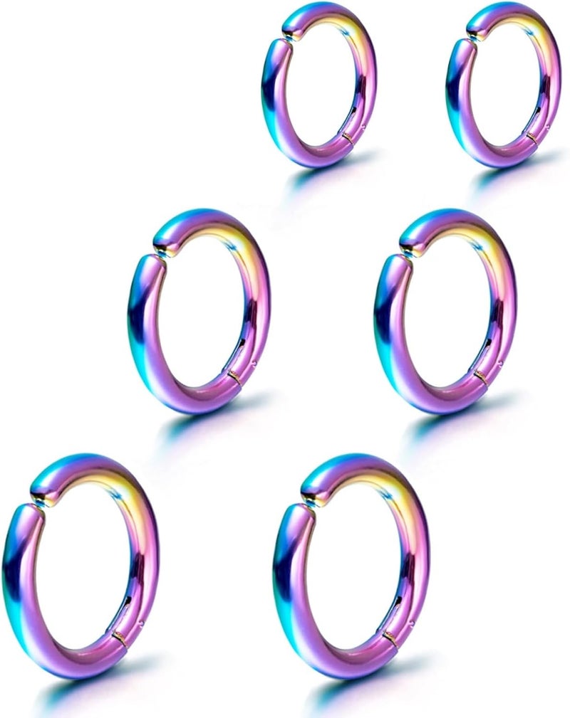 SIISPRI 3 Pairs Clip On Huggie Earrings for Men Women, Unisex Surgical Stainless Steel Hypoallergenic Earrings,Small Hoop Earrings, Polished for Non Pierced Earrings - Image 1